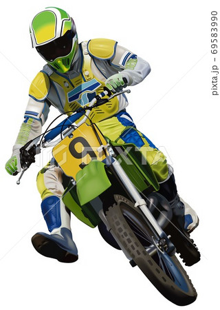 Motocross Man on a Trials Motorcycle Motocross Man on a Trials Motorcycle 69583990