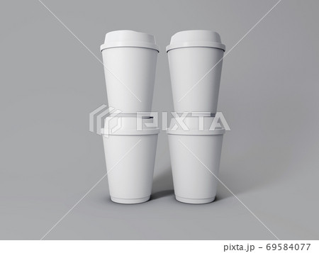 3d stacked white paper coffee cups 69584077