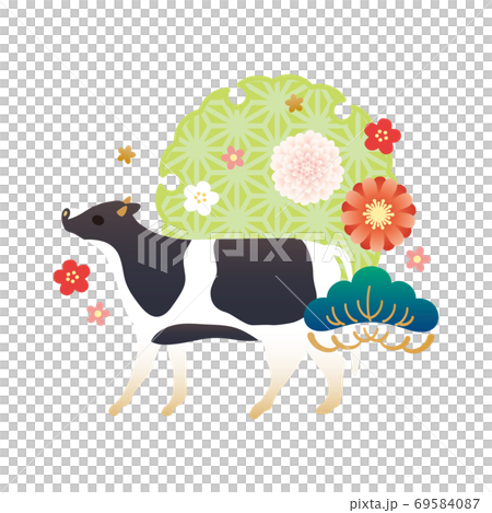 Year of the Ox-New Year's card material 69584087