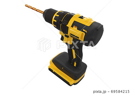 Cordless drill or screwdriver isolated on whiteのイラスト素材 