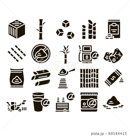 Sugar Cane Agriculture Glyph Set Vector Sugar Cane Agriculture Glyph Set Vector 69584415
