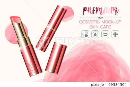 Hydrating facial lipstick for annual sale or festival sale. silver and gold lipstick mask bottle isolated on glitter particles background. Graceful cosmetic ads. Hydrating facial lipstick for annual sale or festival sale. silver and gold lipstick mask bottle isolated on glitter particles background. Graceful cosmetic ads. 69584564