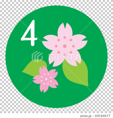 カレンダー季節のイラストアイコン　4月 69584677