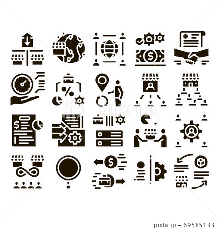 Outsource Management Glyph Set Vector 69585133