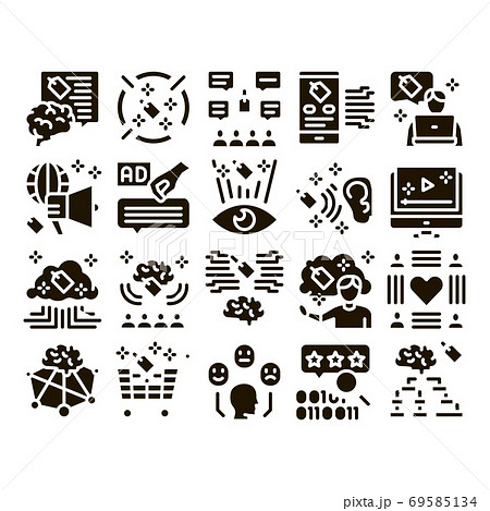 Neuromarketing Business Strategy Icons Set Vector 69585134