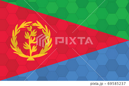 Eritrea flag illustration. Futuristic Eritrean flag graphic with abstract hexagon background vector. Eritrea national flag symbolizes independence. Eritrea flag illustration. Futuristic Eritrean flag graphic with abstract hexagon background vector. Eritrea national flag symbolizes independence. 69585237