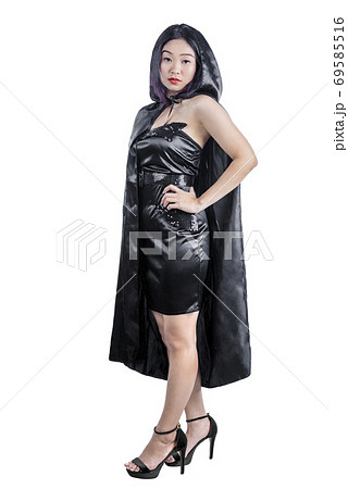 Asian witch woman with cloak Asian witch woman with cloak 69585516