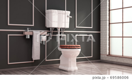 vintage darck tones empty restroom 3d render image vintage darck tones empty restroom 3d render image 69586006