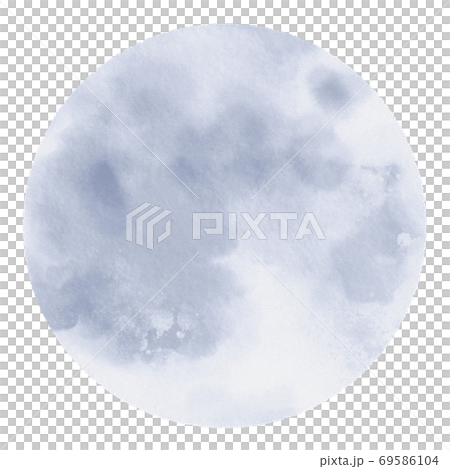 Beautiful watercolor full moon illustration 69586104