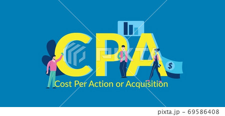 CPA Cost per action or acquisition Payment for cost effective online advertising team strate. 69586408