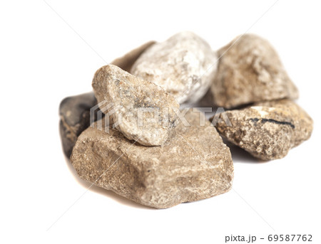 Granite stones isolated on white background Granite stones isolated on white background 69587762