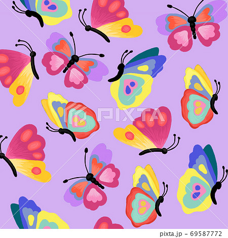 Seamless pattern butterflies. Colorful butterfly repeating background for fabric, wallpaper 69587772