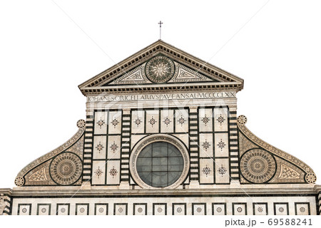 Basilica of Santa Maria Novella isolated on white - Florence Tuscany Italy Basilica of Santa Maria Novella isolated on white - Florence Tuscany Italy 69588241