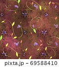 Abstract seamless pattern with flowers and twigs 69588410