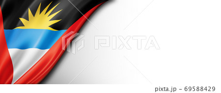 Antigua and Barbuda flag isolated on white banner Antigua and Barbuda flag isolated on white banner 69588429