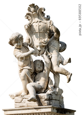 Putti fountain isolated on white Background - Pisa Tuscany Italy Putti fountain isolated on white Background - Pisa Tuscany Italy 69588502