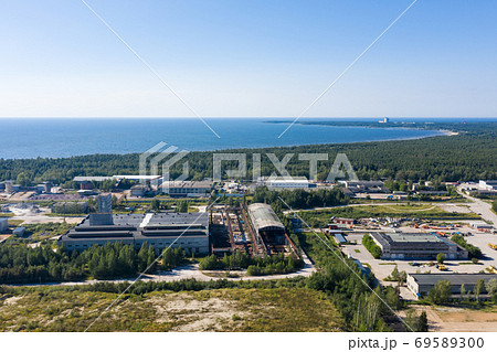 Aerial view on construction warehouse 69589300