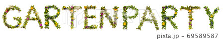 Flower And Blossom Letter Building Word Gartenparty Means Gardenparty Flower And Blossom Letter Building Word Gartenparty Means Gardenparty 69589587