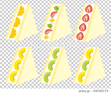 フルーツサンドウィッチのベクターイラスト フルーツサンドウィッチのベクターイラスト 69590174
