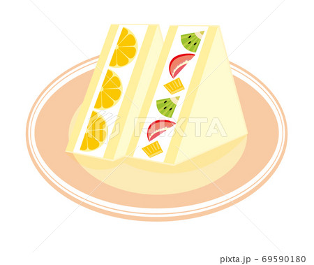 フルーツサンドウィッチのベクターイラスト　 69590180