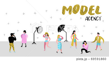 Photo Studio Characters with Photographer Photo Studio Characters with Photographer 69591860