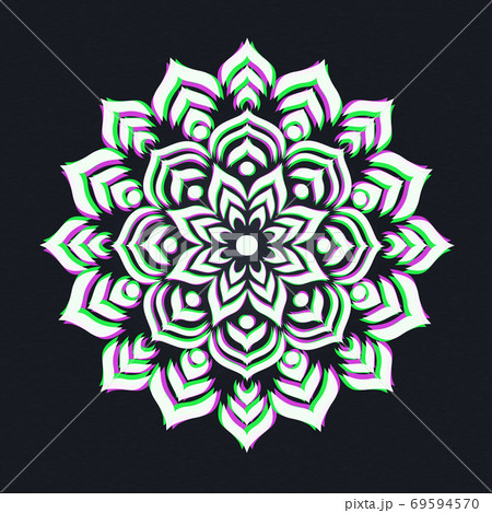 Holographic indian lotus flower mandala 69594570