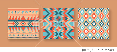 Abstract native american seamless pattern set 69594584