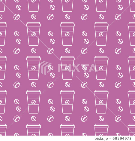 Vector coffee seamless pattern Take away paper cup Vector coffee seamless pattern Take away paper cup 69594973