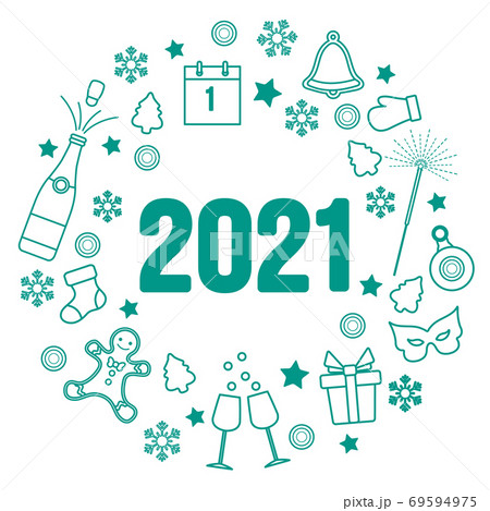 Happy New Year 2021 Merry Christmas vector Holiday Happy New Year 2021 Merry Christmas vector Holiday 69594975