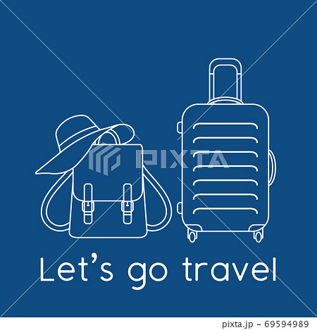 Vector illustration Suitcase Hat Backpack Travel 69594989