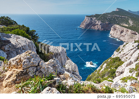 Rocks in Capo Caccia coastline Rocks in Capo Caccia coastline 69595075