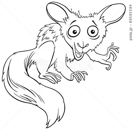 aye-aye cartoon animal character coloring book page 69595594