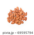 almond seeds on white background,top view 69595794