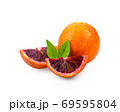 Fresh blood orange on white background 69595804