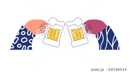 Two hands drinking beer glass toast isolated Two hands drinking beer glass toast isolated 69596034