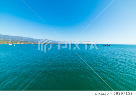 Blue sky and sea in Santa Barbara 69597153