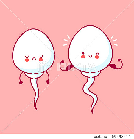 Cute sad and happy strong funny sperm cell 69598514