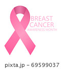 Pink ribbon symbol of the organizations supporting the program for the fight against breast cancer. 69599037