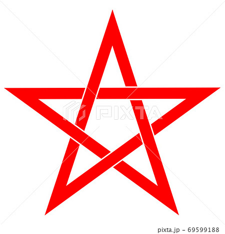 Pentagram or pentalpha or pentangle. dot work ancient pagan symbol of five-pointed star isolated illustration. Black work, flash tattoo or print design. Pentagram or pentalpha or pentangle. dot work ancient pagan symbol of five-pointed star isolated illustration. Black work, flash tattoo or print design. 69599188