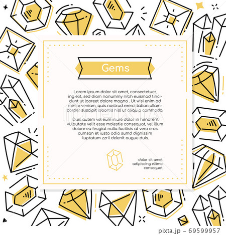 Gems and diamonds - line design style banner 69599957