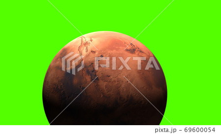 Mars, the red planet on green screen	 69600054