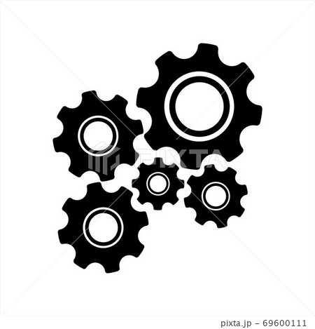 gear mechanism and settings vector icon 69600111
