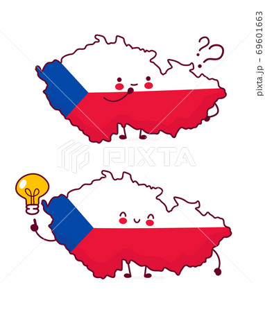 Cute happy funny Czech Republic map 69601663