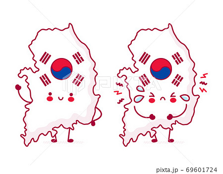 Cute happy funny South Korea map 69601724