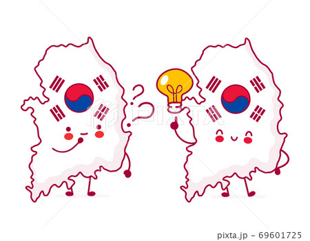 Cute happy funny South Korea map 69601725