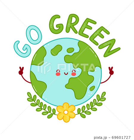 Cute happy funny Earth planet character Cute happy funny Earth planet character 69601727