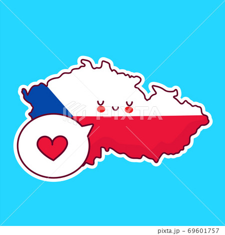 Cute happy funny Czech Republic map 69601757