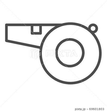 Whistle Outline Vector Icon isolated on white background. EPS 10 69601803