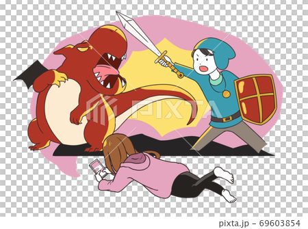 スマホゲームで遊ぶ女性 後ろ姿 RPG系 スマホゲームで遊ぶ女性 後ろ姿 RPG系 69603854