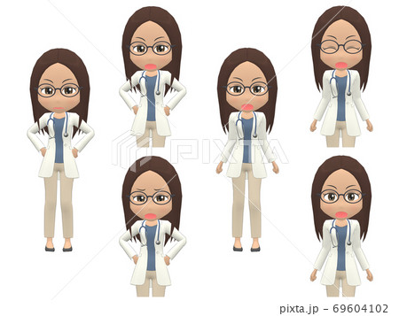 【怒るA】 黒人 女性 医者 ストレート 正面 【怒るA】 黒人 女性 医者 ストレート 正面 69604102